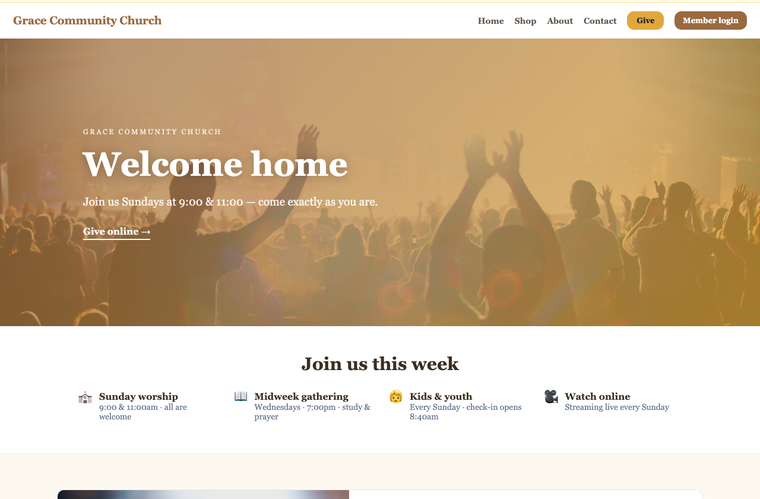 Grace Hill church website template