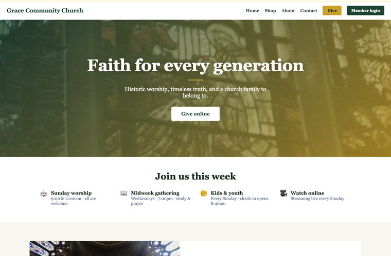 Shepherd church website template